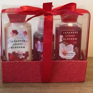 Bath & Body Works NWT 3 Pc. Japanese Cherry Blossom Gift Set - Red & White